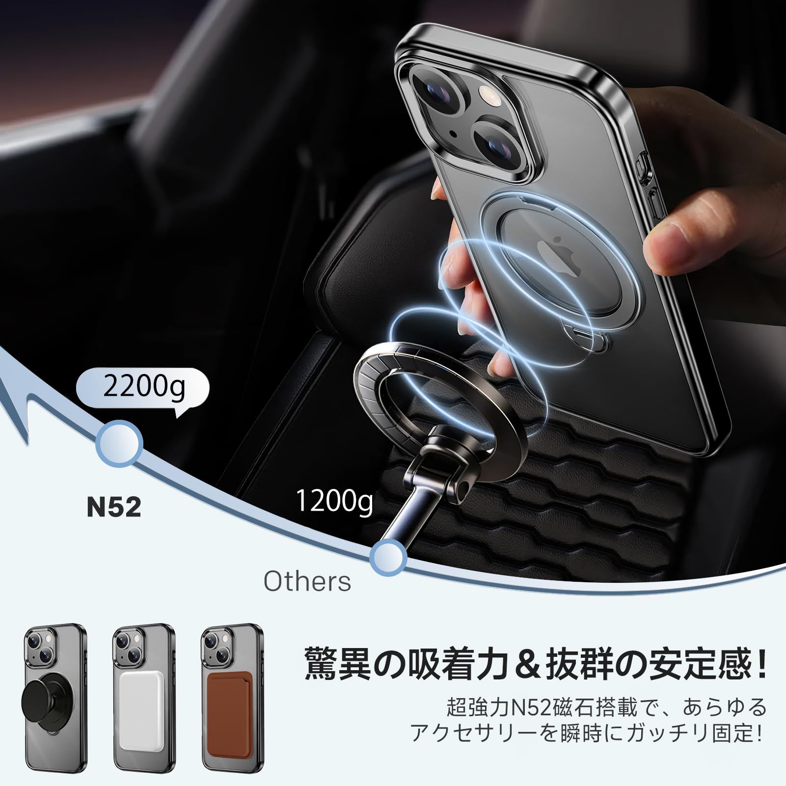 Amazon.co.jp: 【透き通る上質感・多機能360°回転スタンド】KMAMBNG